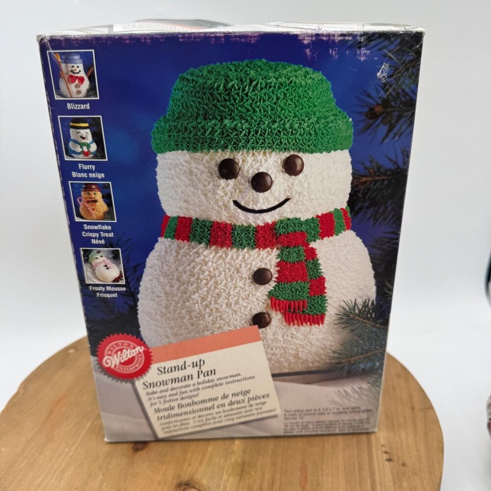 Wilton STAND UP 3D SNOWMAN Cake Pan Rice Krispies Treat Mold with box